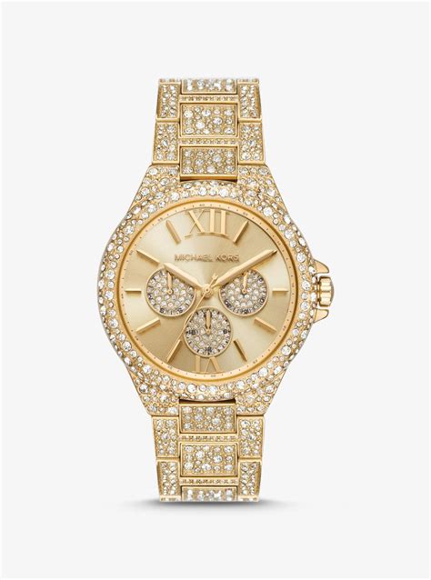 michael kors oversized pave watch|Oversized Camille Pavé Gold.